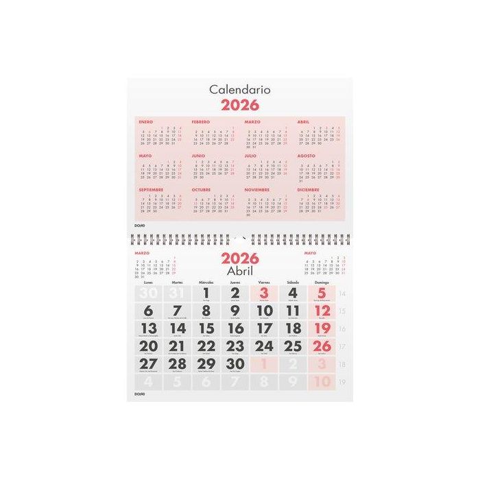 Calendario (2026) Dohe Pared Mensual Numeros Grandes A4 210X297