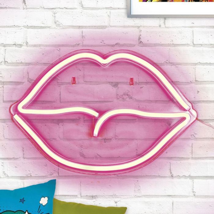 Home Deco Factory Lámpara Neón LED USB "Boca" Colección Neon 150 Leds 620-650K Luz Cálida con Cable USB 2 Metros 42x2x28cm 4