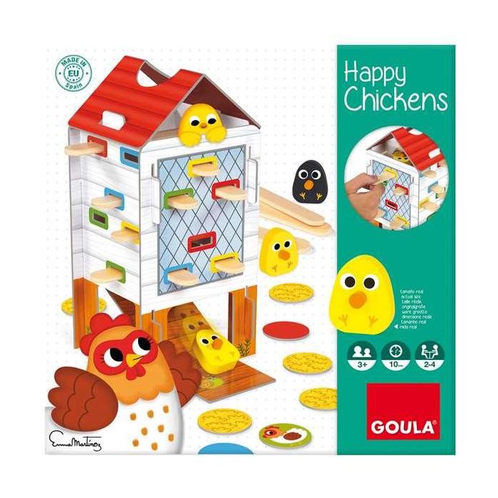 Juego habilidad happy chickens de madera goula, encuentra los pollitos retirando los palos 9