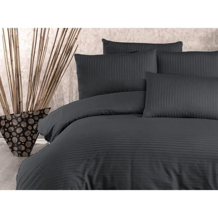Juego de Cama ASI8683342999489 - Funda Nórdica 220x240 cm + 2 Fundas Almohada 60x60 cm - 80% Algodón 20% Poliéster - Antracita 1 Juego de Cama ASI8683342999489 - Funda Nórdica 220x240 cm + 2 Fundas Almohada 60x60 cm - 80% Algodón 20% Poliéster - Antracita 1