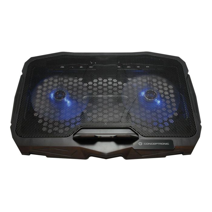 Conceptronic Thana07B Soporte Base Refrigeración para Portátiles hasta 17", 2 Ventiladores 125mm, Negro con Iluminación Azul 8 Conceptronic Thana07B Soporte Base Refrigeración para Portátiles hasta 17", 2 Ventiladores 125mm, Negro con Iluminación Azul 8