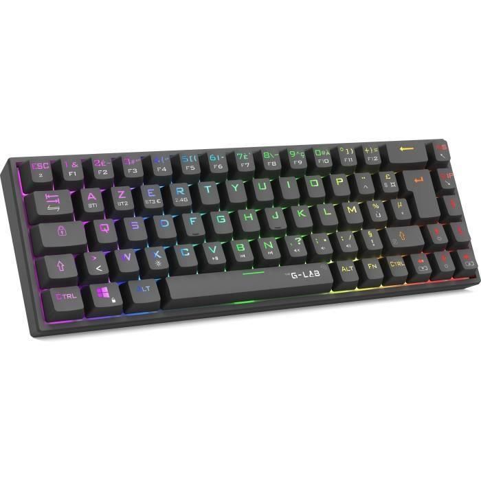 Teclado para juegos de triple modo - The G-Lab - KEYZ TITAN - Mecánico (interruptor rojo) - Inalámbrico - RGB Teclado para juegos de triple modo - The G-Lab - KEYZ TITAN - Mecánico (interruptor rojo) - Inalámbrico - RGB