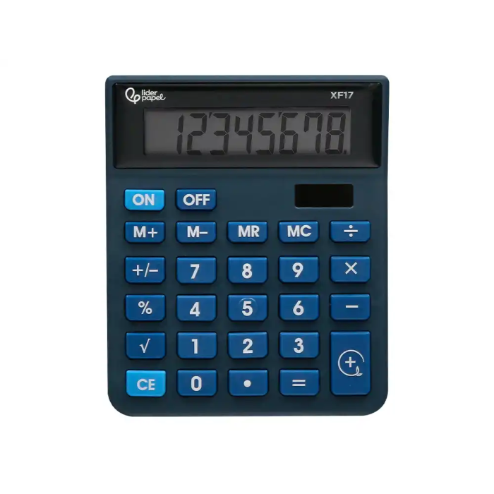 Liderpapel XF17 Calculadora de Sobremesa 8 Dígitos Solar y Pilas 127x105x24 mm Azul 2