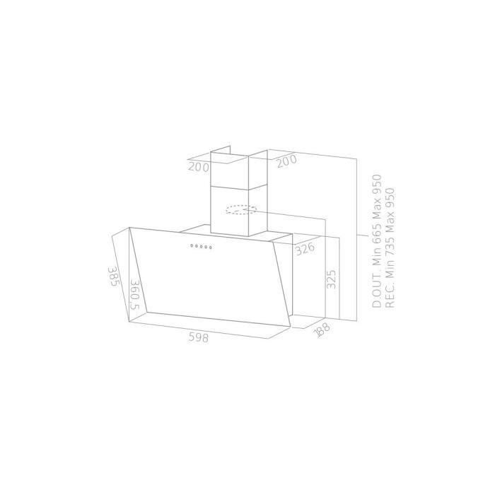 CONTINENTAL EDISON CEHD6065B campana decorativa negra - L60 cm 5 CONTINENTAL EDISON CEHD6065B campana decorativa negra - L60 cm 5