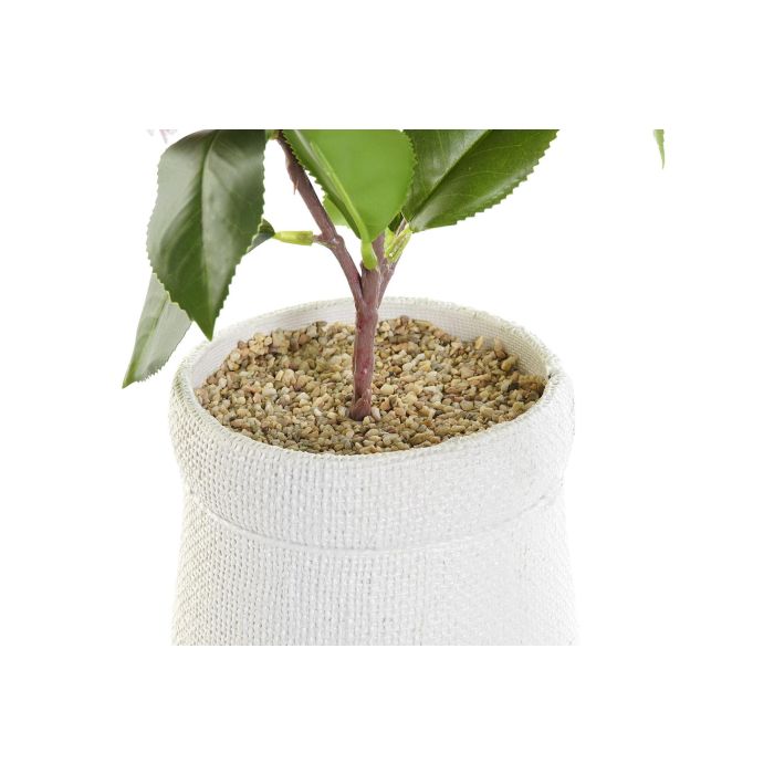 DKD Home Decor Planta Rosal Artificial Rosa Palo Verde Blanco 18x38x23 cm (4 Unidades) PVC EVA 1