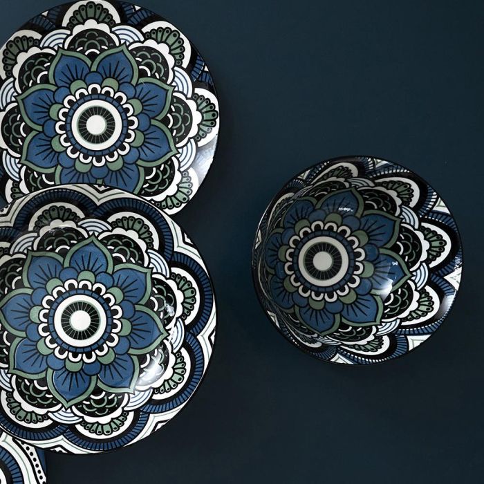 Home Deco Factory Bol 570 Ml Mandala Azul Diámetro 15 cm Mirage 3