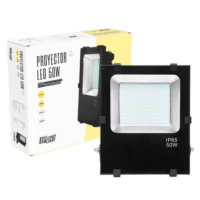 BX3 LIGHT Proyector LED 50W BX3-FH-50W-CW - 6000 Lm, IP65, 50000H, Iluminación Exterior para Fachadas y Jardines