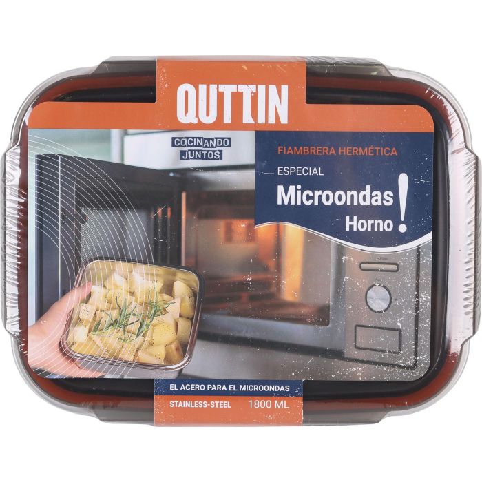 Quttin Fiambre Acero 1.8L para Microondas y Horno, 18 x 9 x 23 cm (12 Unidades) 7