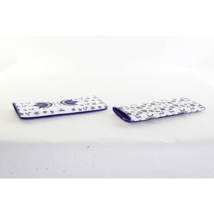 DKD Home Decor Tapete Decorativo Tradicional Azulejos Retro Azul y Blanco Microfibra de Poliéster 50x38x0.5 cm (12 Unidades) 1