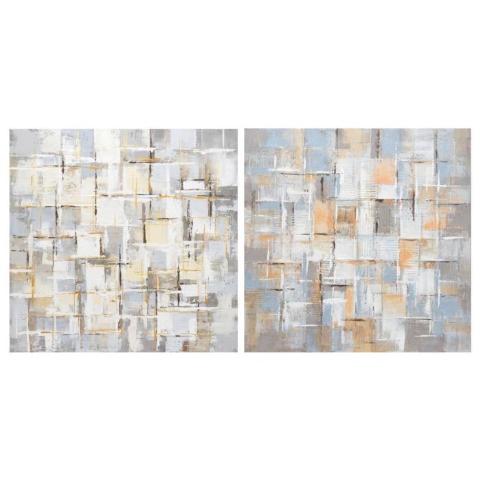 Cuadro DKD Home Decor Squares Abstracto 100 x 3 x 100 cm Moderno (2 Unidades)