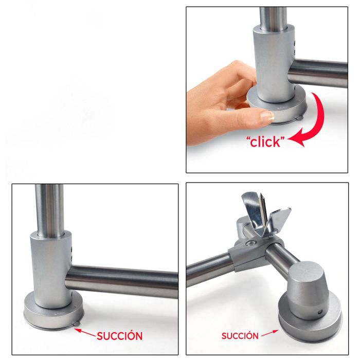 Soporte jamonero inoxidable con succión Quttin (4 Unidades) 4 Soporte jamonero inoxidable con succión Quttin (4 Unidades) 4