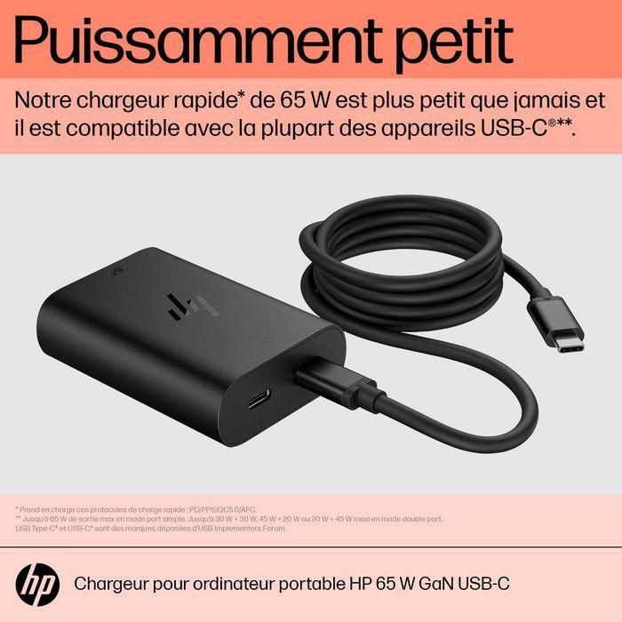 HP Cargador para Portátil 65W con Nitruro de Galio USB-C 9