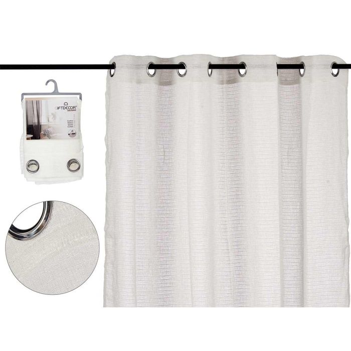 Giftdecor Cortina Visillo Blanca 140x260 cm (6 Unidades)
