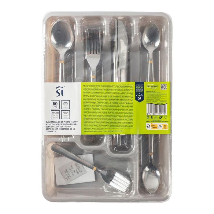 Juego de cubertería 60 piezas acero inox bgeu-5889 san ignacio 4