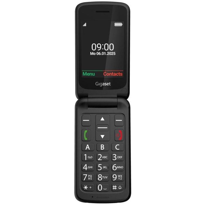 Gigaset GL595 Teléfono Concha para Personas Mayores Dual SIM Negro IP44 con Linterna 2.8"