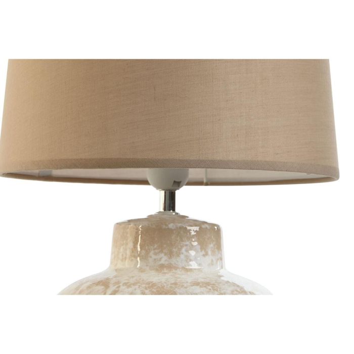 DKD Home Decor Lámpara de Sobremesa Moderna Marrón Beige de Gres y Poliéster, E27, 50W, 30x44x30 cm 4