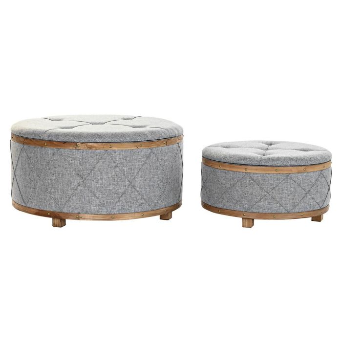 Descalzadora Scandi DKD Home Decor Gris Claro Natural 80 x 43 x 80 cm Set de 2