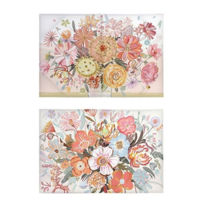 Lienzo DKD Home Decor Flores (2 Unidades) (90 x 3 x 60 cm) Lienzo DKD Home Decor Flores (2 Unidades) (90 x 3 x 60 cm)