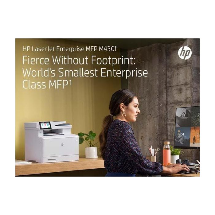 HP Impresora Multifunción Láser Monocromo Enterprise M430F, 40 ppm, Volumen Mensual Recomendado 900-4800 Páginas, Seguridad Avanzada 34