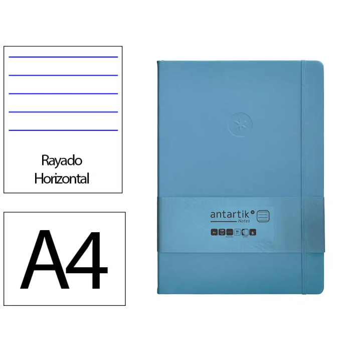 Antartik Cuaderno A4 Tapa Dura Hojas Rayadas Azul Claro 100 Hojas 80gr FSC 0 Antartik Cuaderno A4 Tapa Dura Hojas Rayadas Azul Claro 100 Hojas 80gr FSC 0