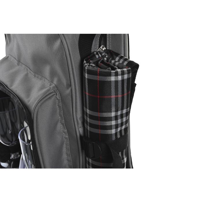 DKD Home Decor Mochila Gris Oscuro Set de 9 Piezas 20 x 39 x 28.5 cm Poliester para Picnic 7