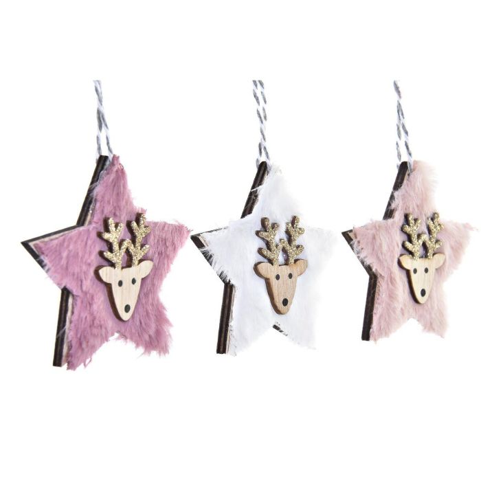 Decoracion Colgante Navidad Fantasia DKD Home Decor Rosa Blanco 8 x 1 x 22 cm Set de 3 (3 Unidades) 2 Decoracion Colgante Navidad Fantasia DKD Home Decor Rosa Blanco 8 x 1 x 22 cm Set de 3 (3 Unidades) 2