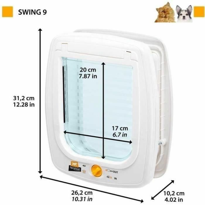 Puerta para gatos - FERPLAST - Columpio 9 - 26,2 x 10,2 x h 31,2 cm - Gris 10