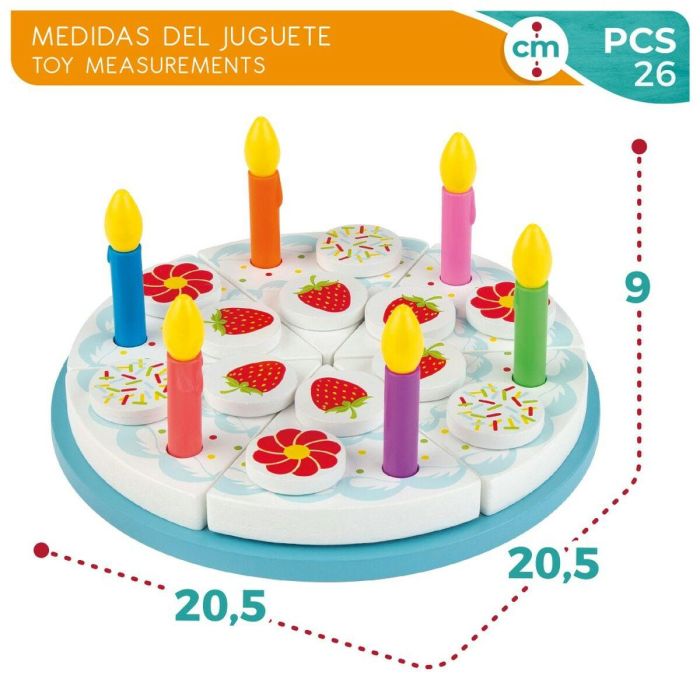 Juego de Madera Woomax Tarta 26 Piezas (6 Unidades) 2 Juego de Madera Woomax Tarta 26 Piezas (6 Unidades) 2