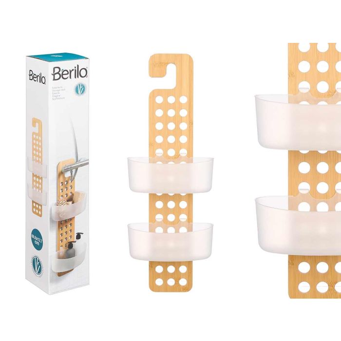 Estantería Doble de Bambú para Colgar Berilo 25x70x12 cm - Marrón (6 Unidades) Estantería Doble de Bambú para Colgar Berilo 25x70x12 cm - Marrón (6 Unidades)