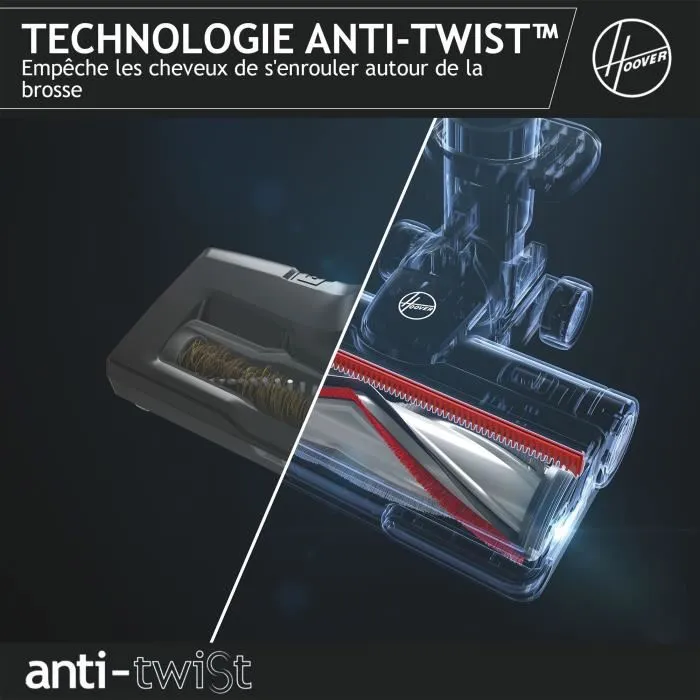 Hoover Aspirador Escoba Inalámbrico HF920H - 65 AW - 86 dBA - Pantalla LED - Rosa/Gris 3