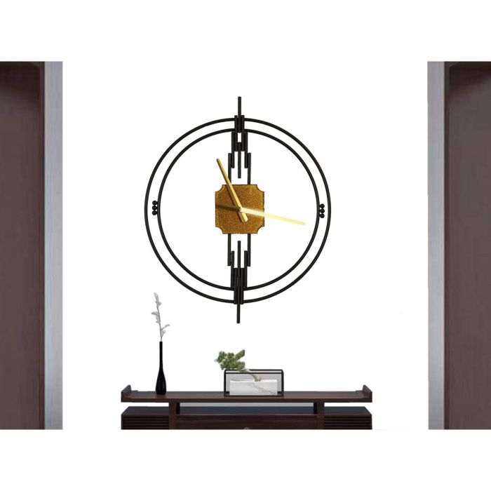 Reloj de Pared Romimex Negro Metal 46 x 56 x 4 cm 1