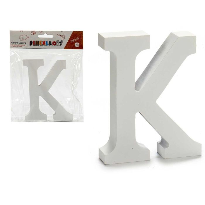 Letra K Madera Blanca 2x11 cm - Pincello (24 Unidades) Letra K Madera Blanca 2x11 cm - Pincello (24 Unidades)