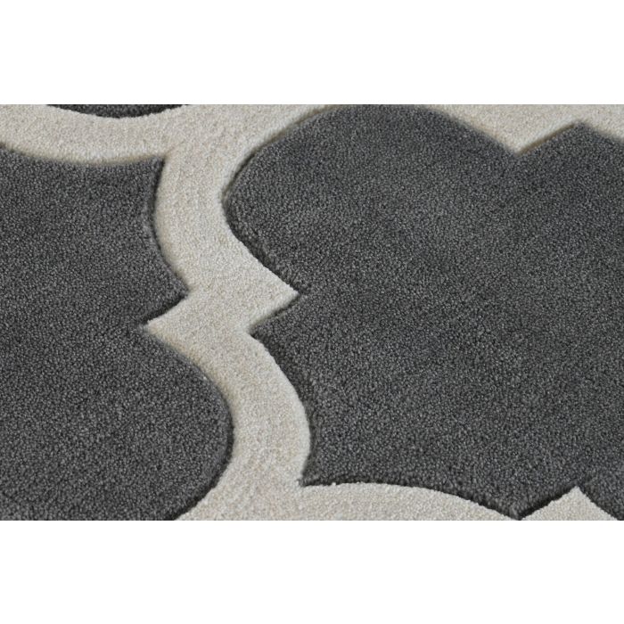 DKD Home Decor Alfombra Árabe Étnica Gris Crema 100% Poliéster 180x120 cm 1800 gsm 2