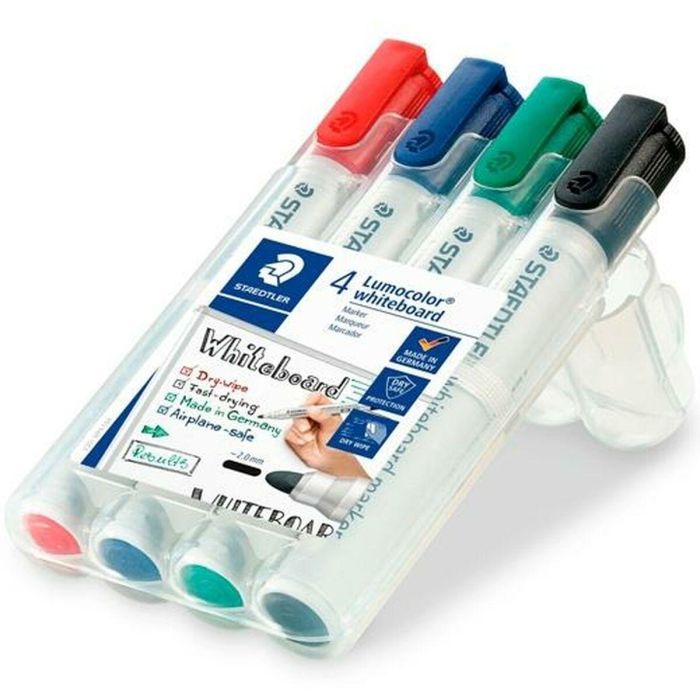 Set de Rotuladores Staedtler Lumocolor Pizarra blanca 4 Piezas Multicolor (5 Unidades) 1