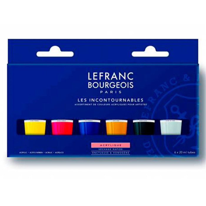 L&b Pintura Acrílica Set 80 ml Tubos Colores Surtidos Blanco Negro Azul Rojo Amarillo Caja 5 Unidades 1