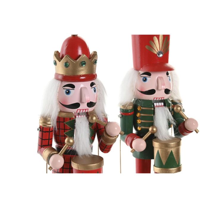 DKD Home Decor Caja Musical de Navidad Tradicional Cascanueces, Con Música y Movimiento, Madera Multicolor 10x30x10 cm - Pack 3 Unidades 3
