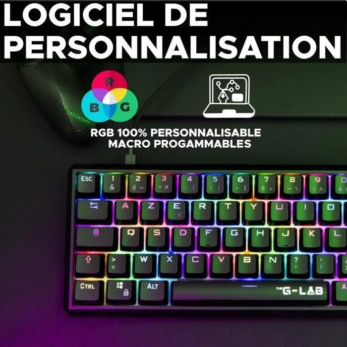 Teclado mecánico para juegos - THE G-LAB - KEYZ TALLIUM - Rojo 4