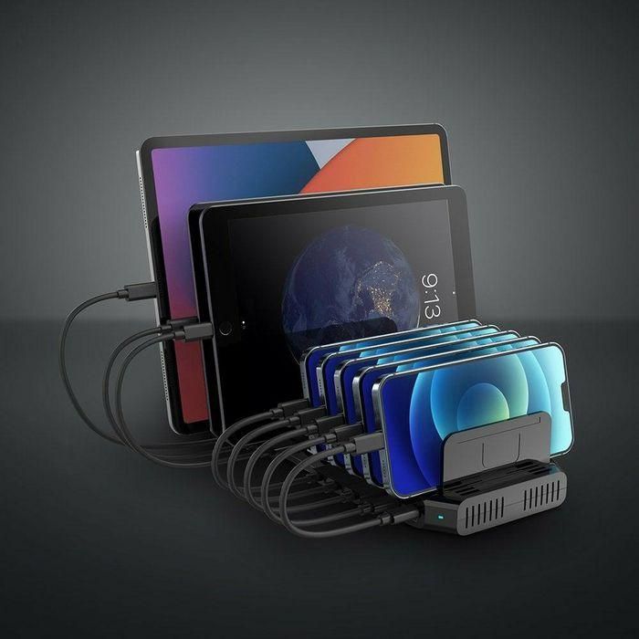 Lindy Estación de Carga USB 120W 10 Puertos (8x USB-A, 2x USB-C) para Smartphones y Tablets con Carga Inteligente y Divisores 4 Lindy Estación de Carga USB 120W 10 Puertos (8x USB-A, 2x USB-C) para Smartphones y Tablets con Carga Inteligente y Divisores 4