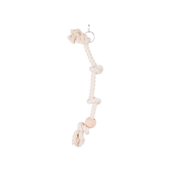 Juguete para Pájaros Trixie 60 cm Blanco Cuerda Nudo 0 Juguete para Pájaros Trixie 60 cm Blanco Cuerda Nudo 0