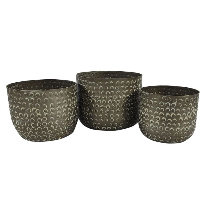 Macetero DKD Home Decor Verde 17 x 13 x 17 cm Set de 3 (2 Unidades)