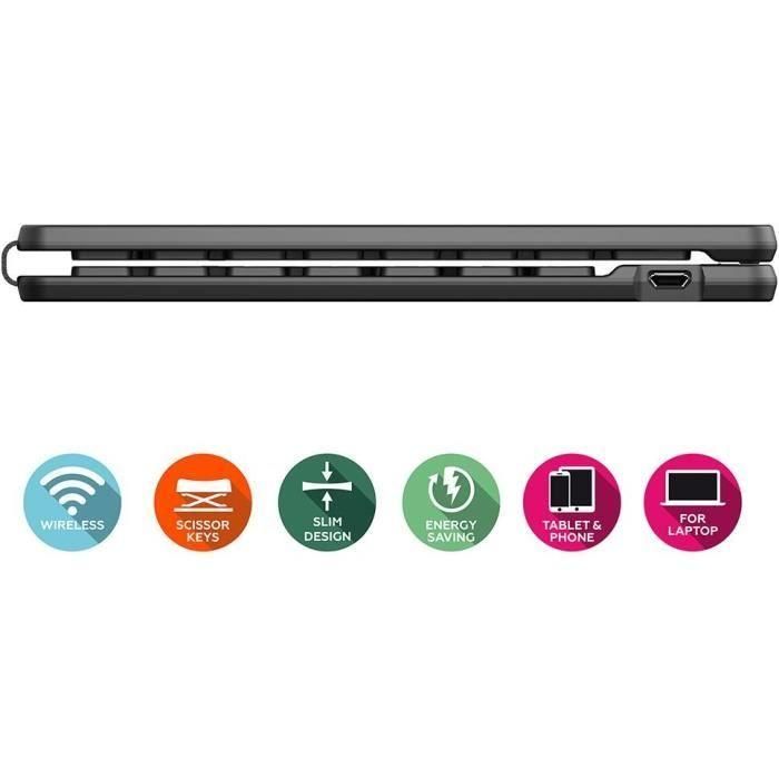 Teclado bluetooth plegable - MOBILITY - Negro - Azerty 1 Teclado bluetooth plegable - MOBILITY - Negro - Azerty 1