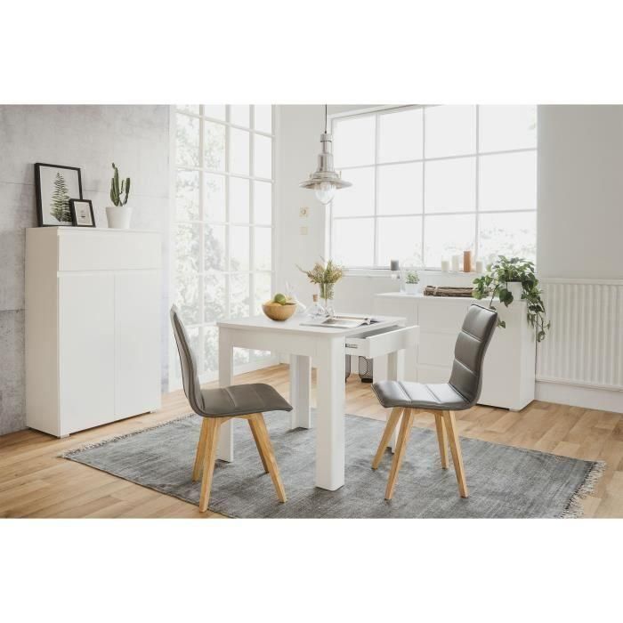 Mesa OSLO - Rectangular - 4 personas - 80 x 77 x 80 cm - Blanca 1 Mesa OSLO - Rectangular - 4 personas - 80 x 77 x 80 cm - Blanca 1