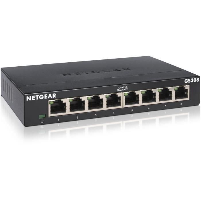 Netgear GS308v3 Switch Gigabit Ethernet No Gestionado de 8 Puertos RJ-45 10/100/1000Mbps Metálico para Oficina y Hogar 2