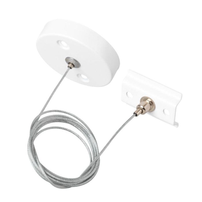 Kit de Suspensión para Carril Monofásico Blanco 1 Metro, Cable de Acero, Altura Regulable HO-SUS-M-B 0 Kit de Suspensión para Carril Monofásico Blanco 1 Metro, Cable de Acero, Altura Regulable HO-SUS-M-B 0