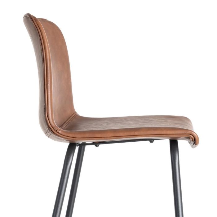 Taburete Marrón Metal / Simil Piel 47 X 47 X 103 cm