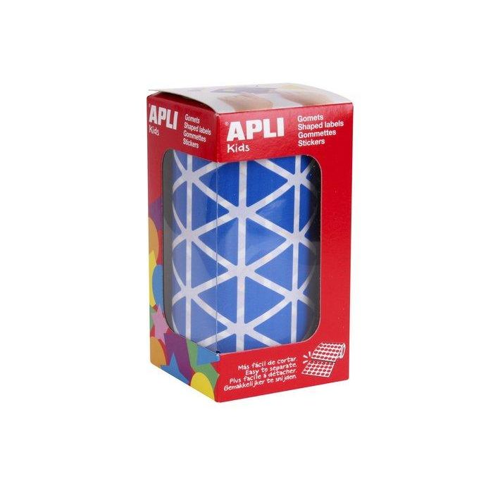 Apli Gomets autoadhesivos triangulares 21x21x21 mm azules - Rollo de 2832 unidades