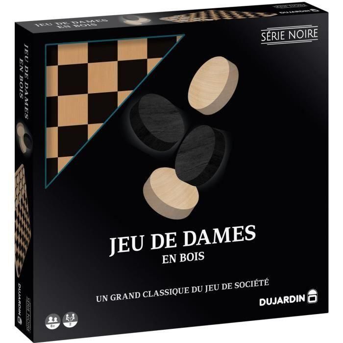 Dujardin DUJ3701656100560 Tablero de Damas Juego de Mesa Serie Negra para niños a partir de 7 años 1