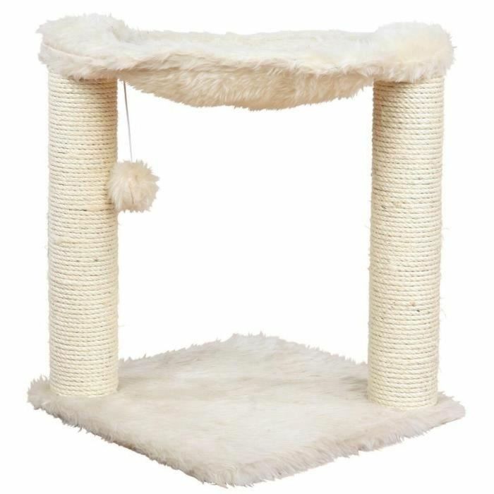 Trixie Baza Árbol Rascador Gato 50 cm de Altura con Poste de Sisal Natural, Felpa de Pelo Largo y Juguete Colgante - Color Crema 0 Trixie Baza Árbol Rascador Gato 50 cm de Altura con Poste de Sisal Natural, Felpa de Pelo Largo y Juguete Colgante - Color Crema 0