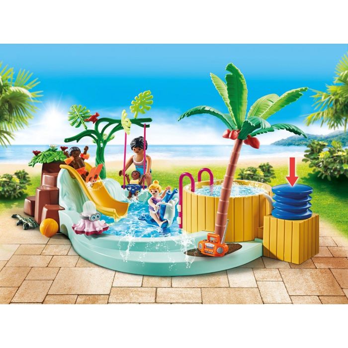 Playmobil Piscina Infantil con Jacuzzi y Tobogán 71529 para Niños