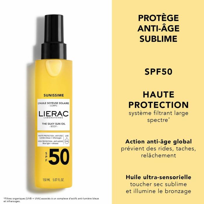 Lierac SUNISSIME aceite solar sedoso SPF50 150 ml 5 Lierac SUNISSIME aceite solar sedoso SPF50 150 ml 5